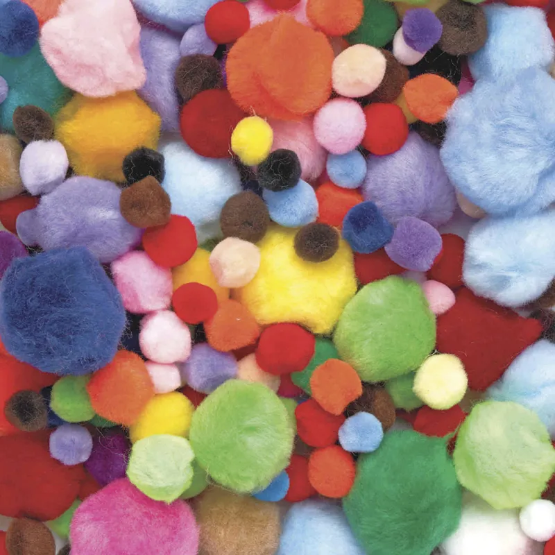 Buntes Pompons-Sortiment, 1.200-tlg.
