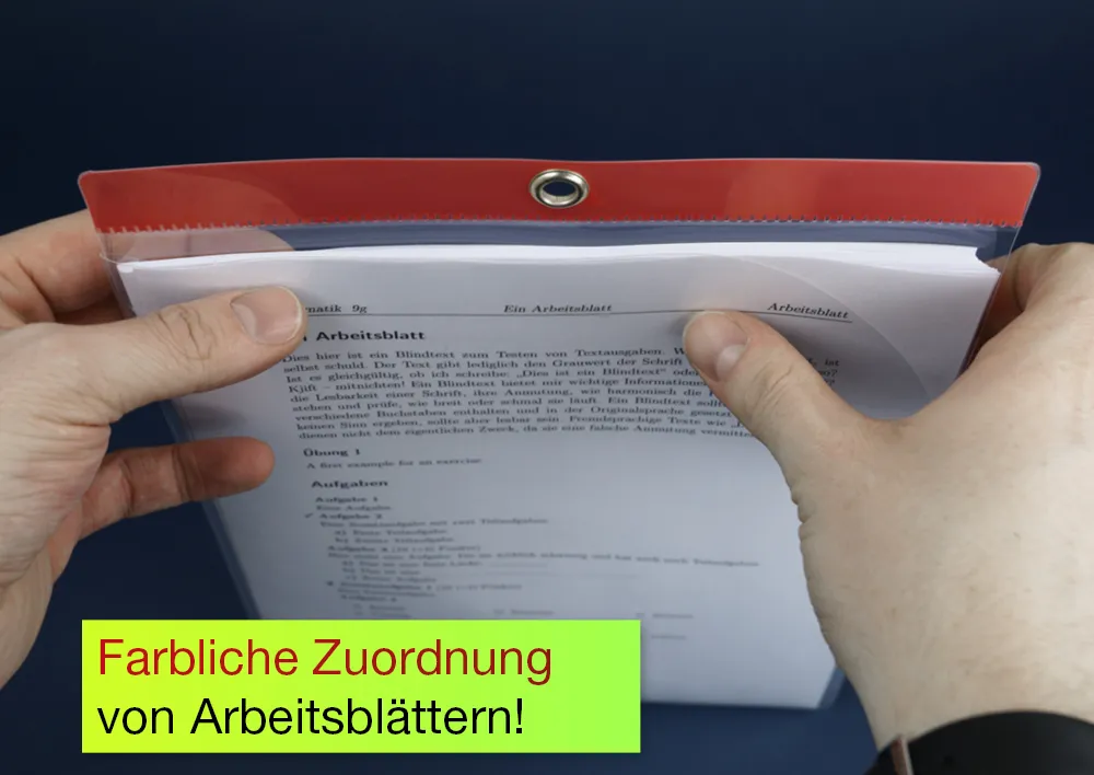 Set Einstecktaschen A4-Plus mit Farbstreifen, 5-tlg.