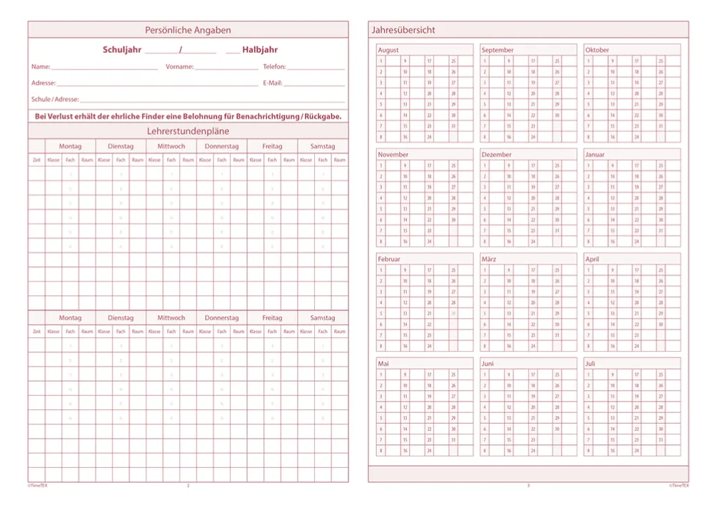 TimeTEX Schul-Notenheft A5