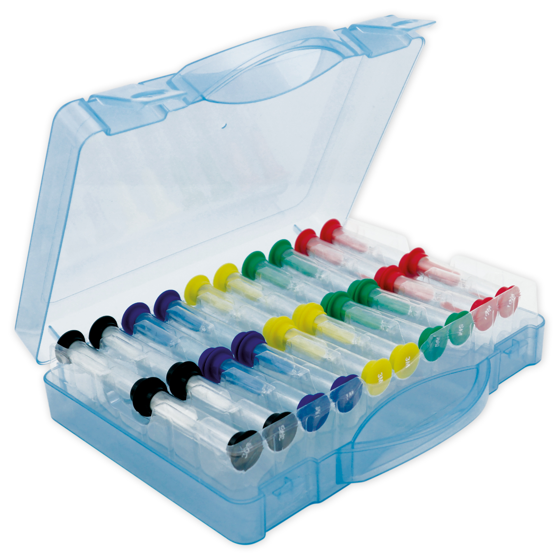 Sanduhren-Set 20-tlg., 9cm hoch, 2,5cm ø, in Koffer