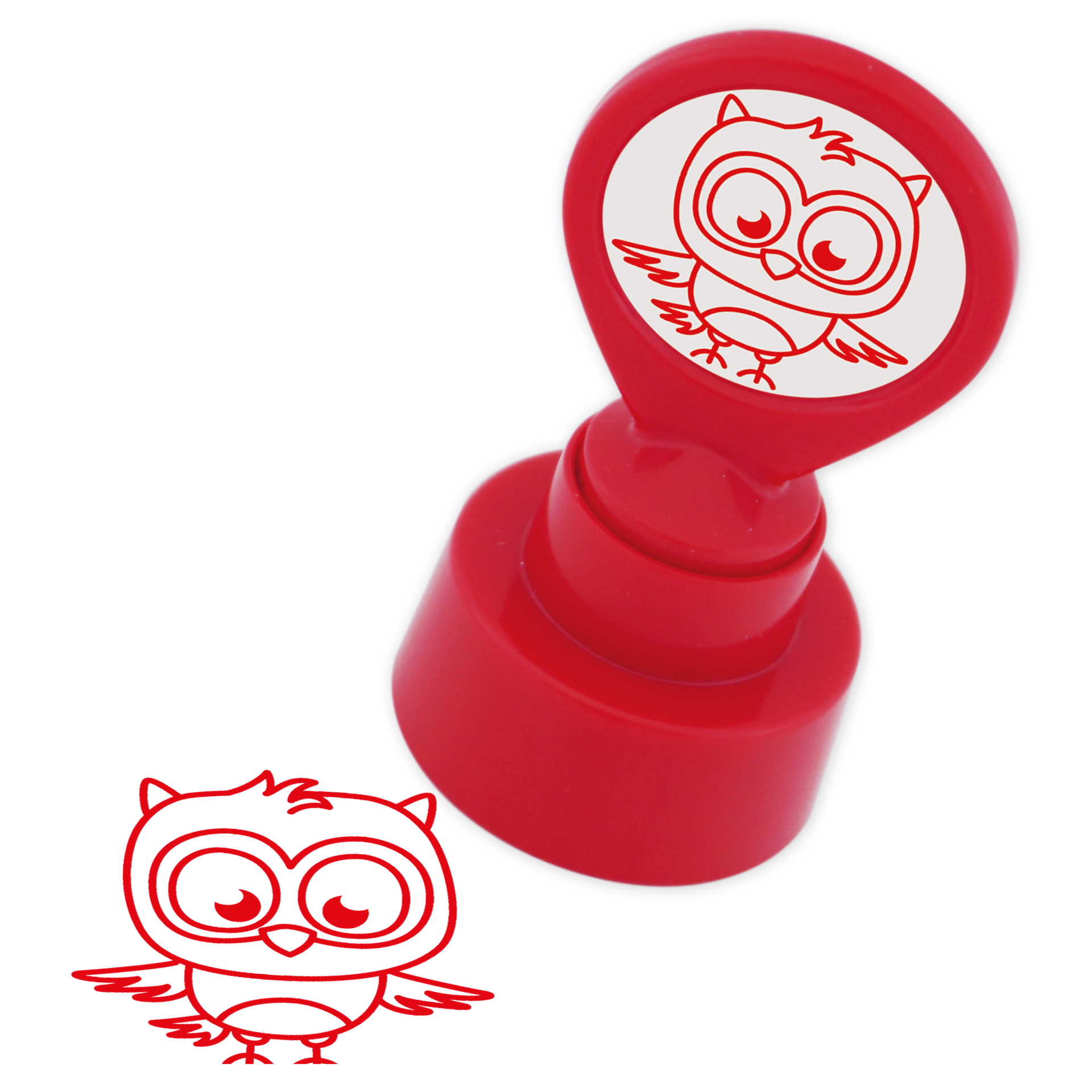 Screentryckstämpel "Perpetuum" rund "Owl"