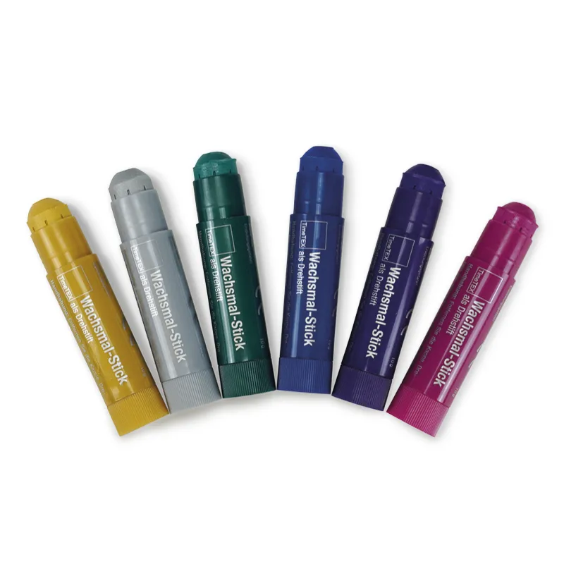 Wachsmal-Sticks 6 Metallic-Farben als Drehstift