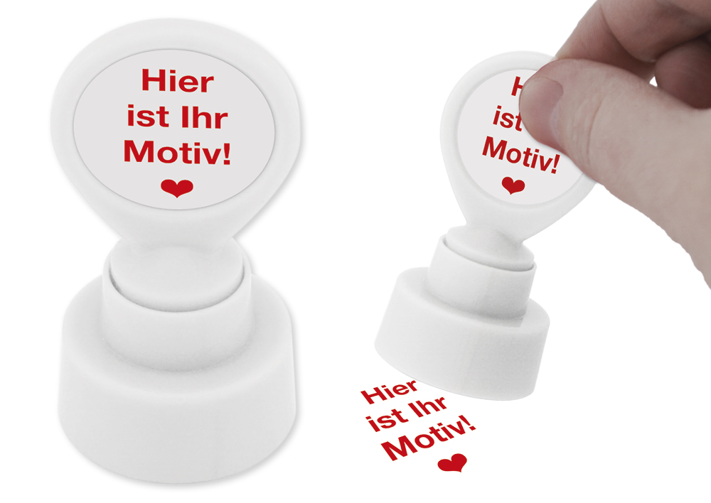 Individual-Siebdruck-Stempel, rund, 25 mm ø, rot