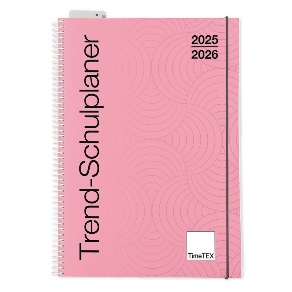 TimeTEX Trend-Schulplaner A4, 2025/2026, flamingo