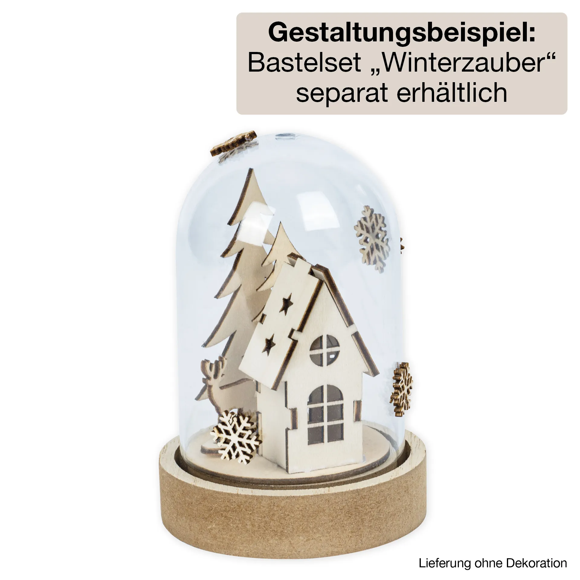 Kunststoff-Glocke auf Holzfuß, ca. 12,5 cm hoch, 8 cm ø