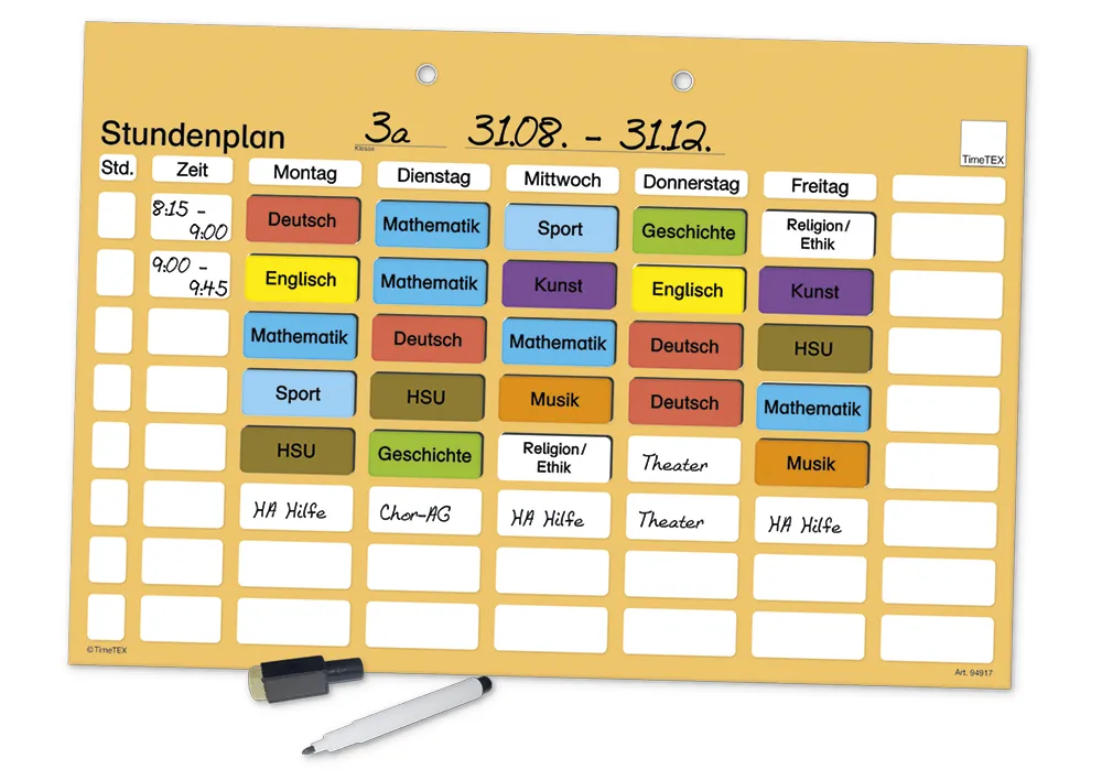 TimeTEX magnetisk tidtabell, ca 41 x 28 cm