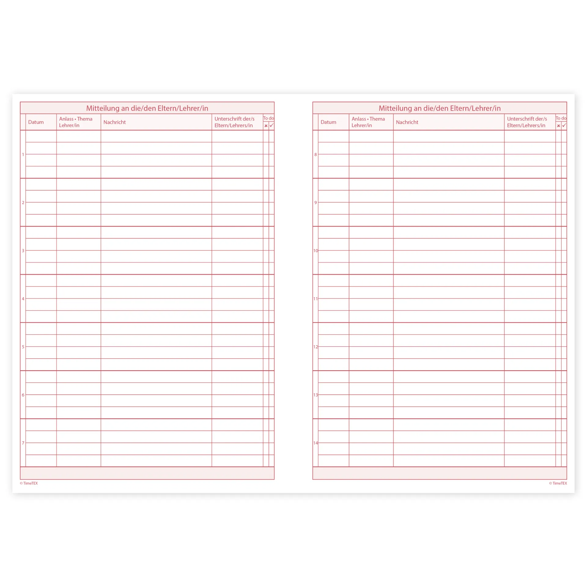 TimeTEX Lehrer-Eltern-Heft A5