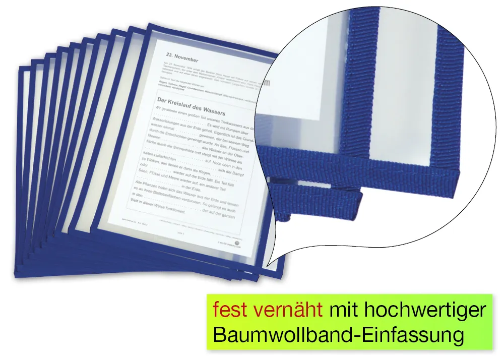 Schrijf en wis insteekhoezen A4-plus liggend, gekleurde zoom, 10-delig