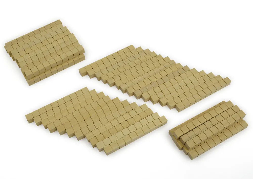 Dienes Dezimal-Zehner-Stäbe, aus Holz, 50 Stück