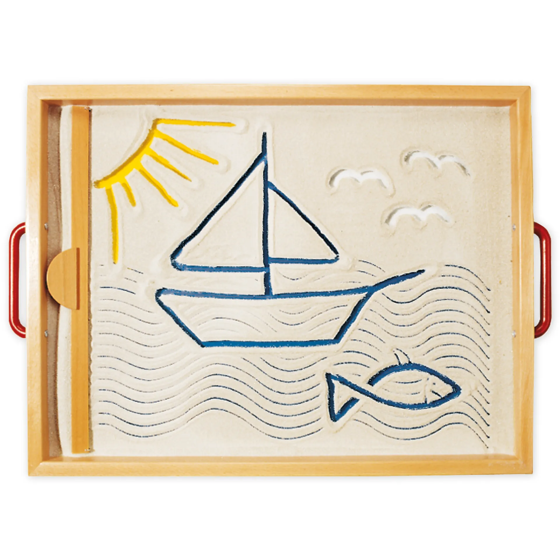Zand- en schrijfbord met glazen bodem, 5-delig