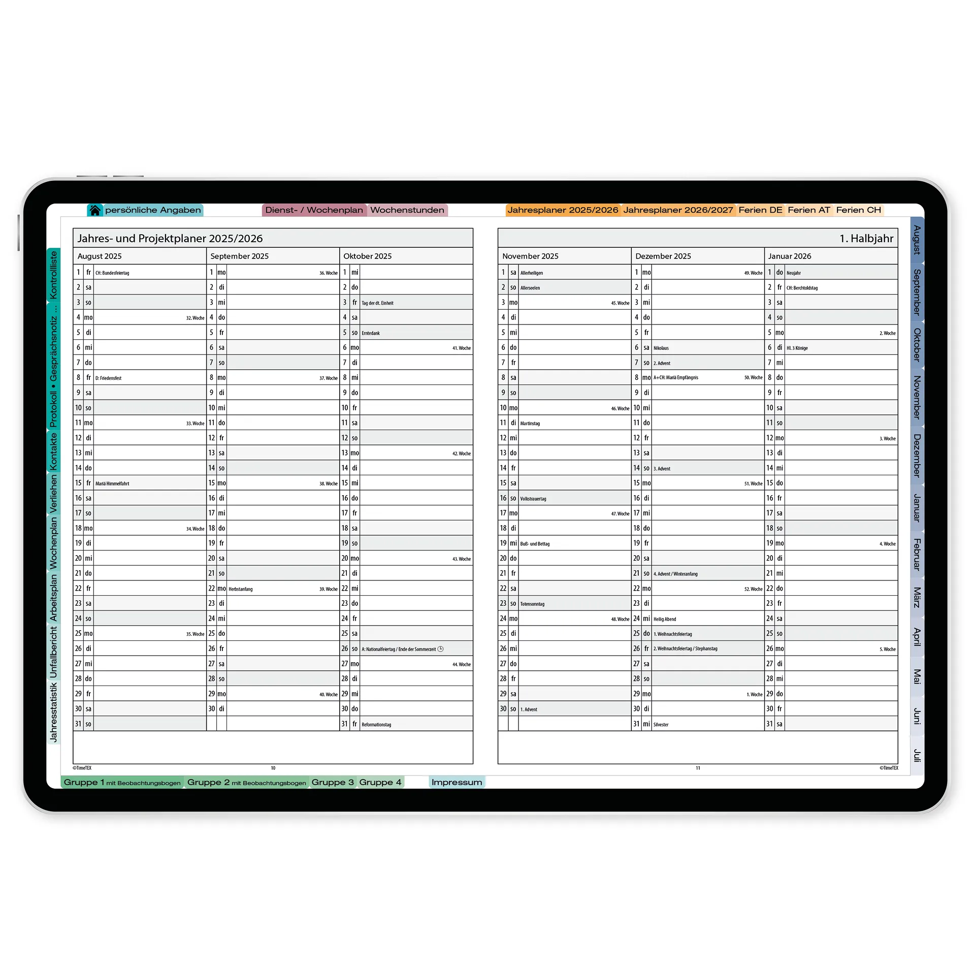 TimeTEX Digitaler KiTa-System-Planer DigiPlan 2026/2027