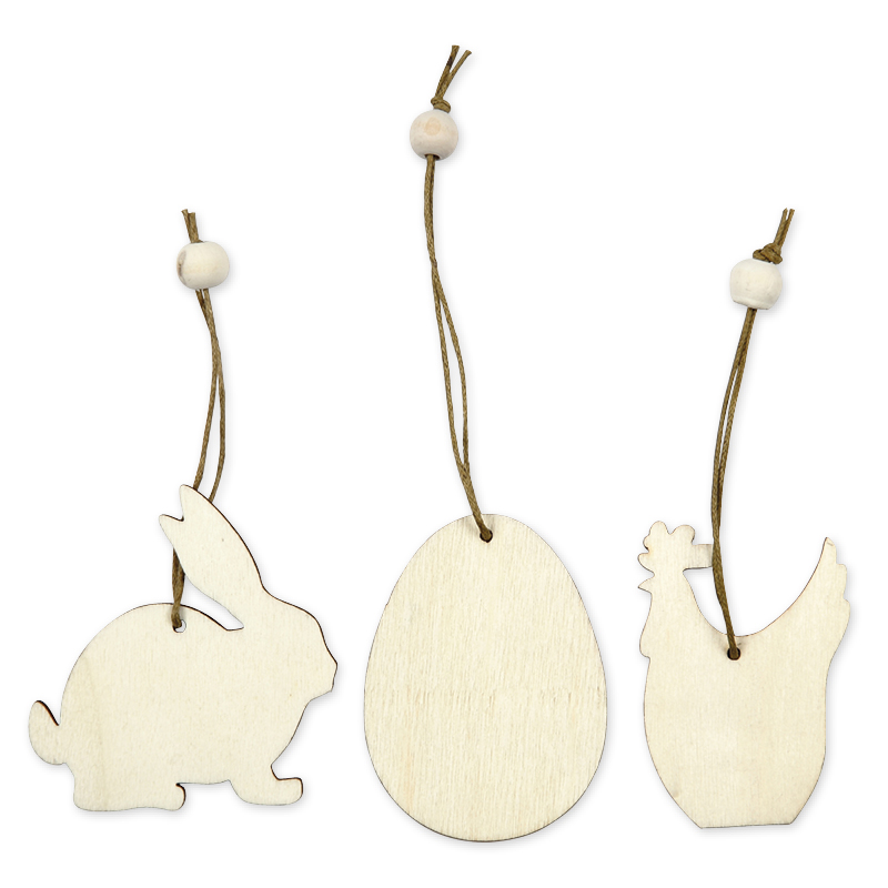 Osterschmuck aus Holz, 9-tlg.