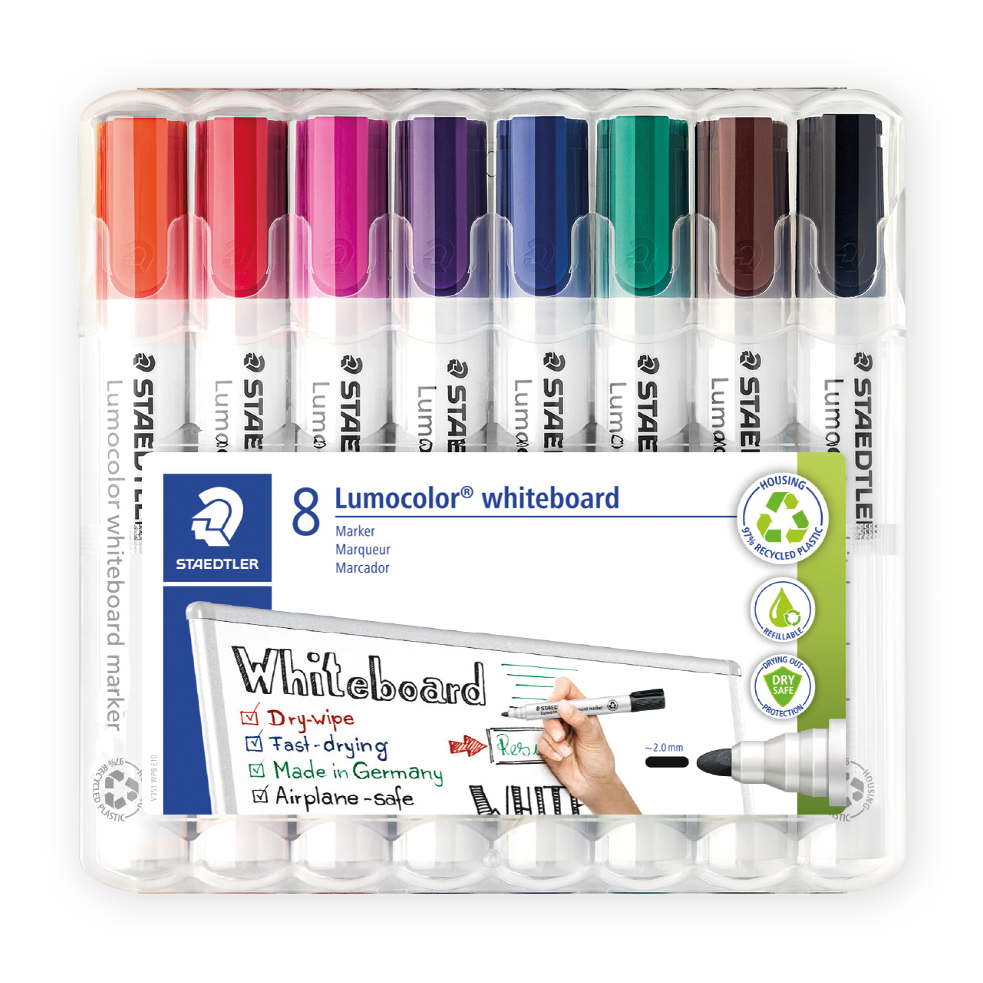 Hagemann Staedtler Lumocolor Whiteboard-Marker, 8-tlg.