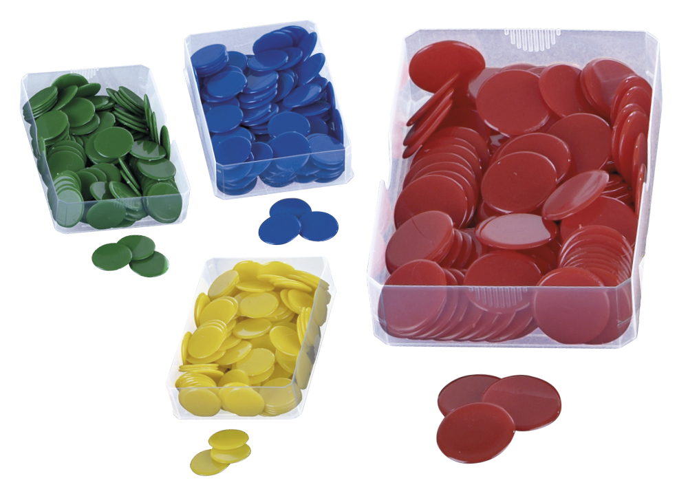 TimeTEX Kunststoff Plättchen vollfarbig, einfarbig, 100 Stück in Box