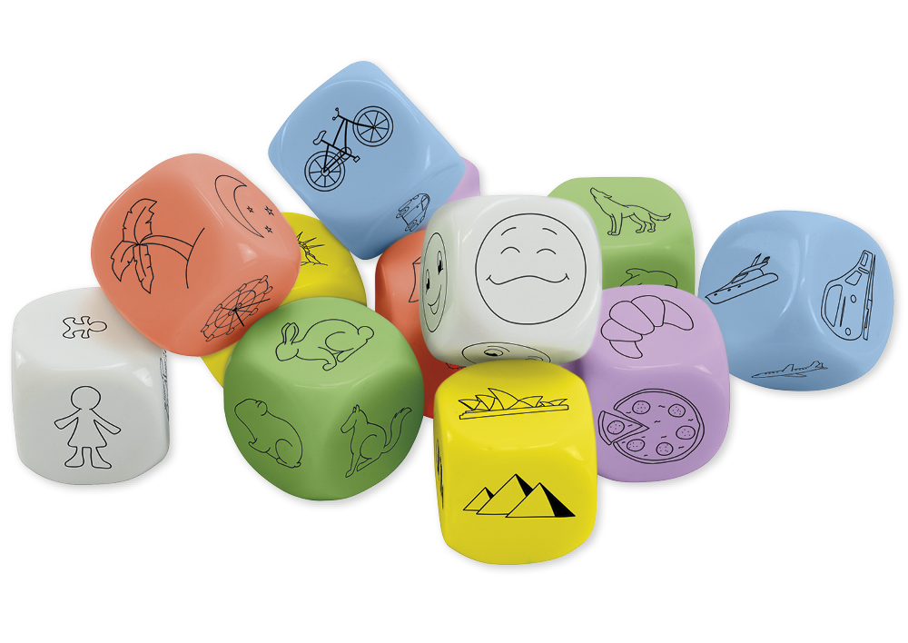 Jeu de dés Voyages, 12 pièces, 20 mm 