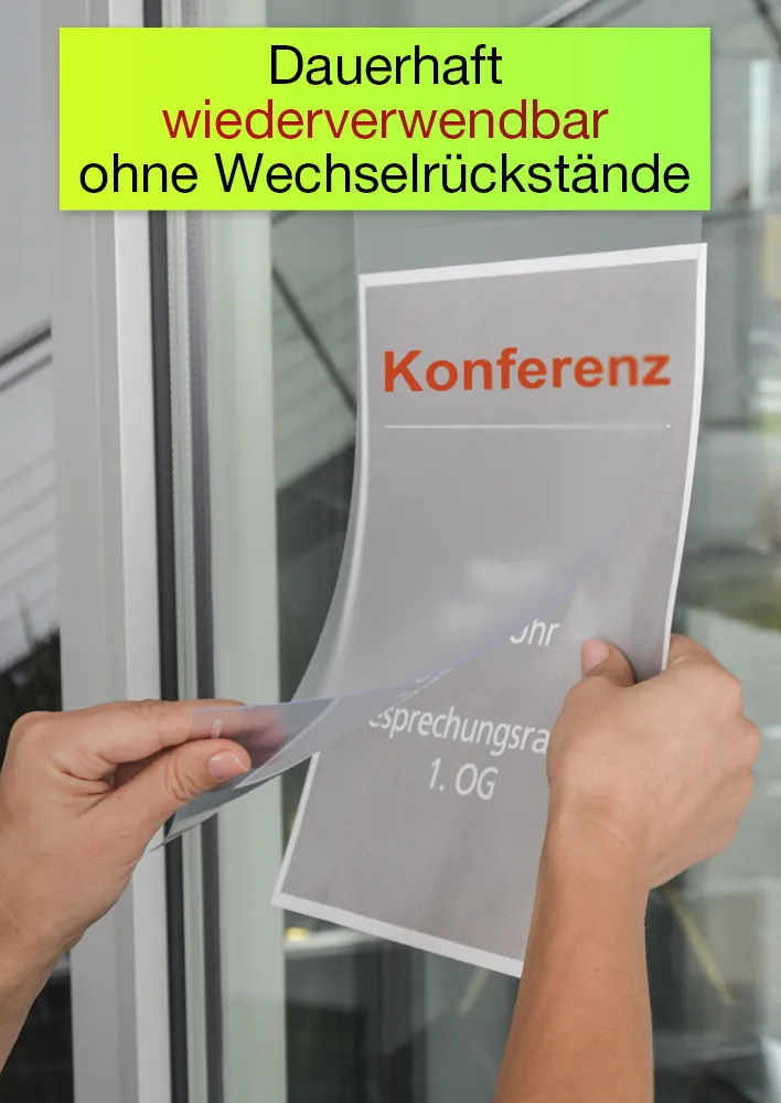 TimeTEX Aushang-Einstecktaschen A4 hochkant, selbsthaftend, 2 Stück