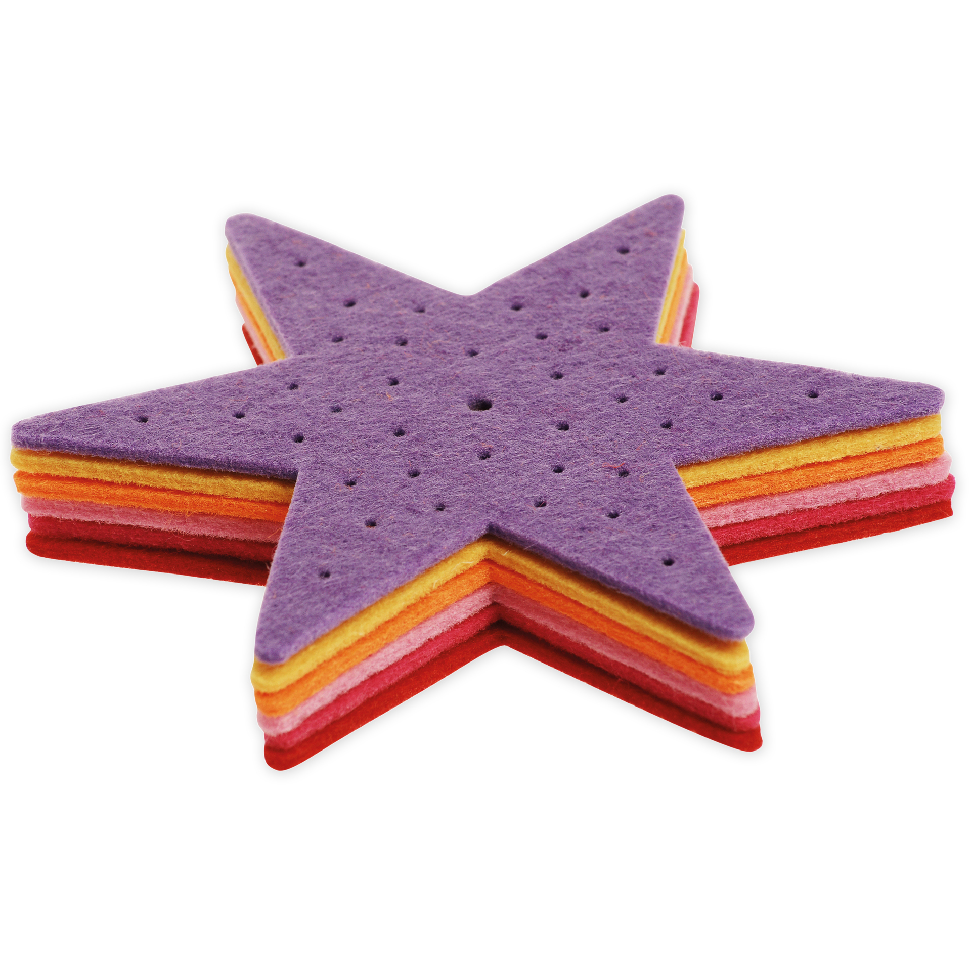 Sticksterne aus Filz, 6 Stück Sticksterne aus Filz, 6 Stück