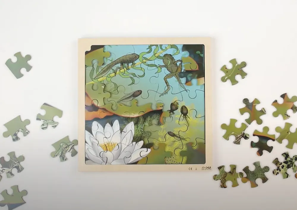 Schichten-Puzzle "Frosch" + gratis APP, 86-tlg.