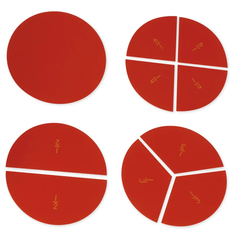 TimeTEX Kasten mit Bruchrechenkreisen aus Kunststoff "Montessori Premium"