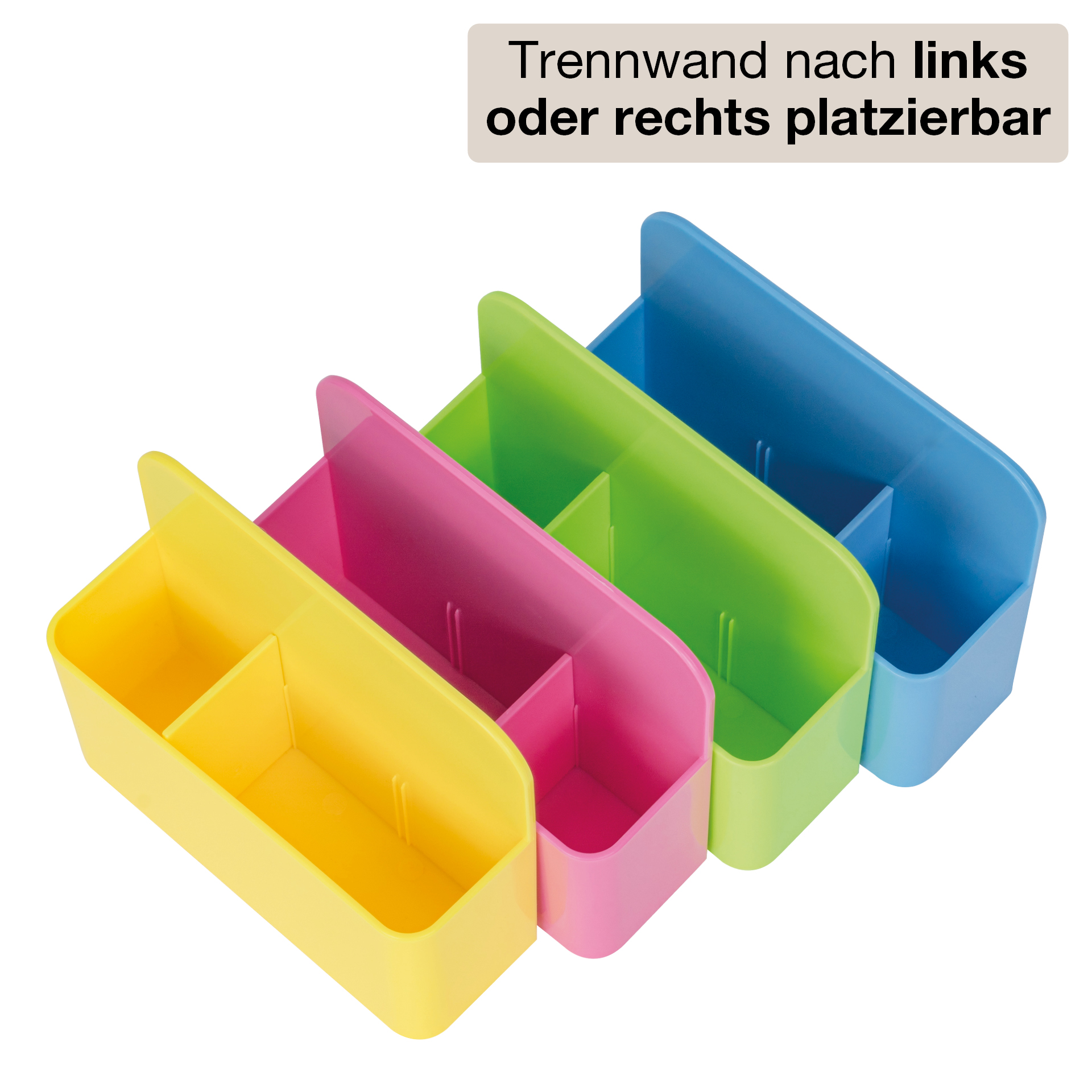 Set Utensilien-Boxen mit Fächer, magnetisch, 4-tlg.