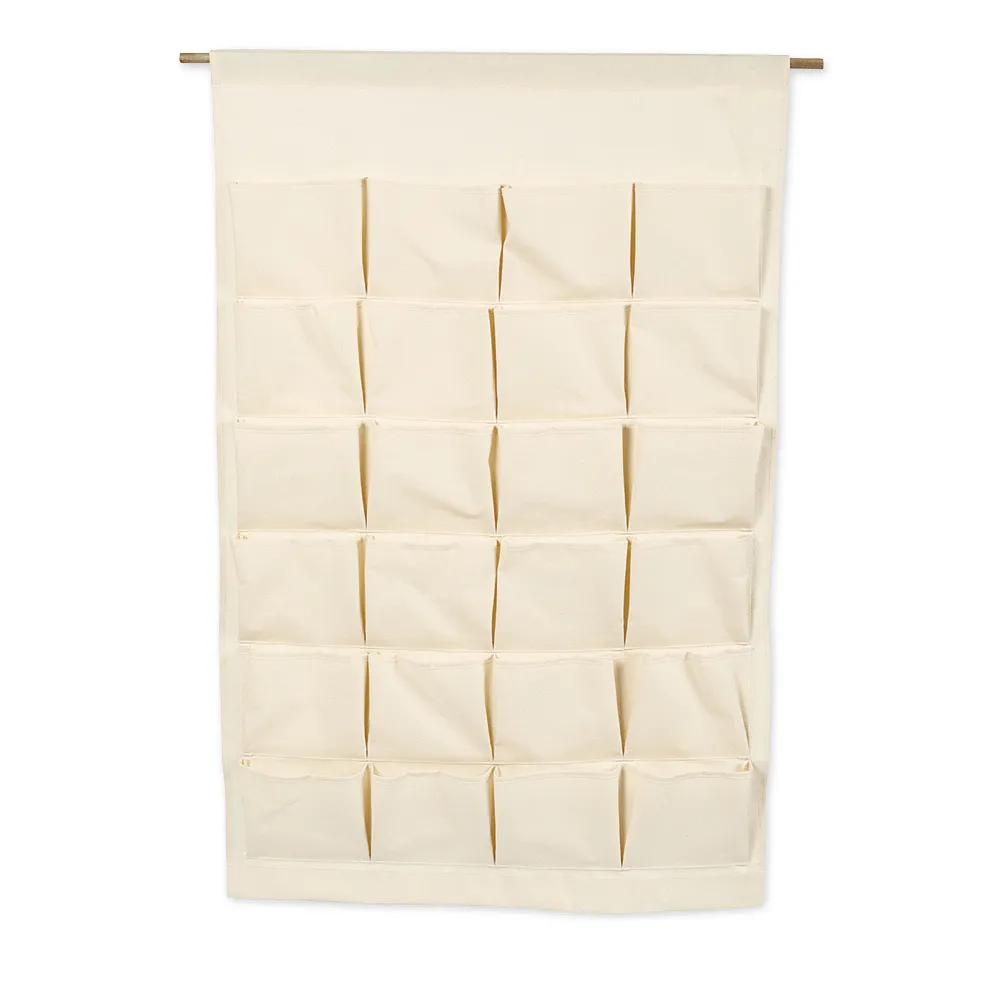 Material-Taschen-Vorhang aus Canvas, 24 Taschen, 93x60 cm