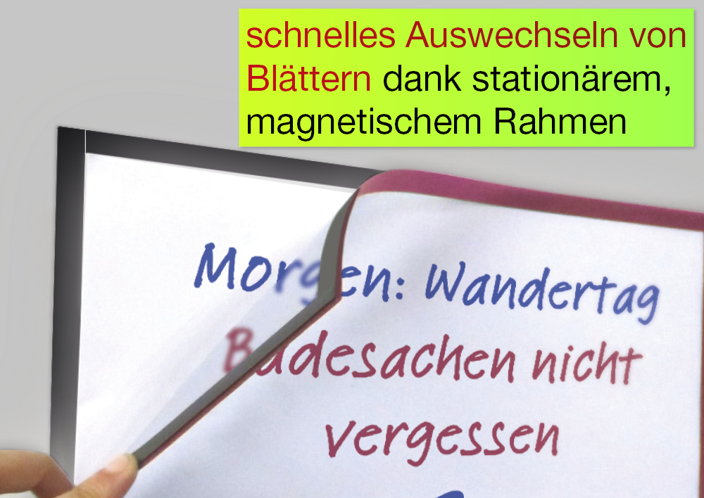 TimeTEX magnetisk folderamme A3 farvet, selvklæbende bagside, 2 stk.