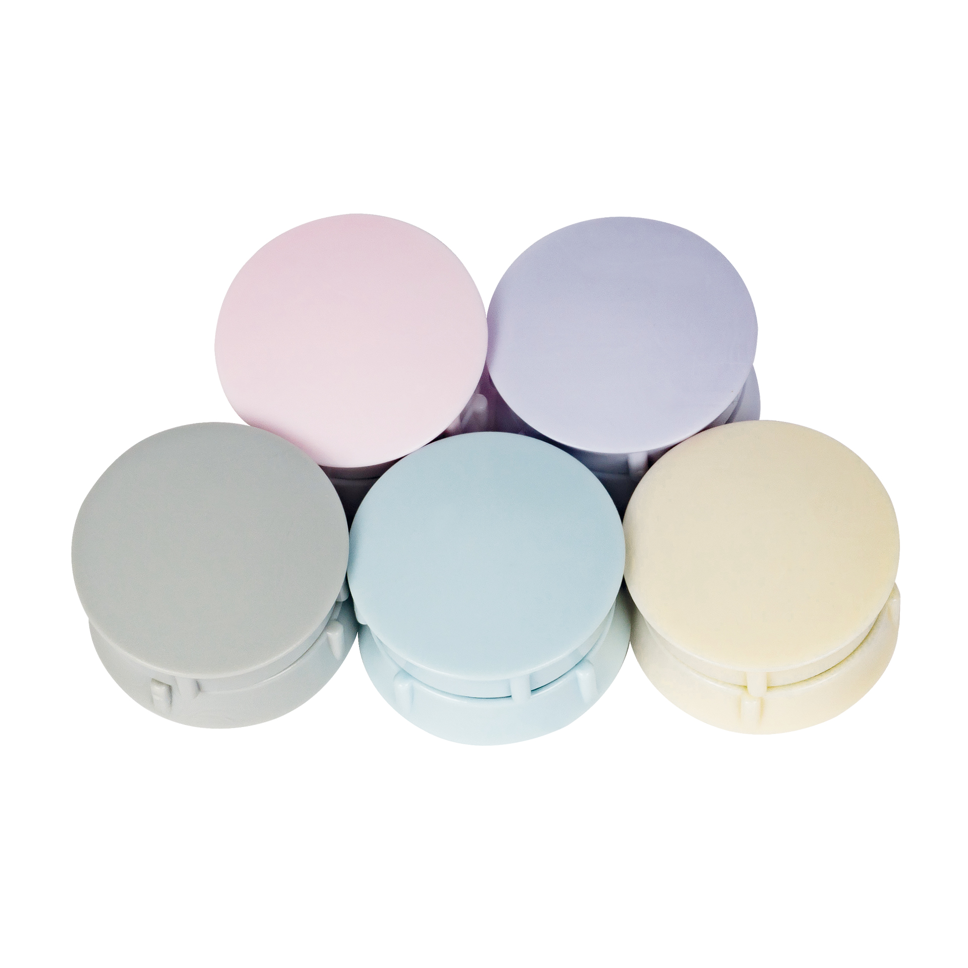 Hechtmagneten 27 mm ø in box, pastelkleuren, 10-delige set