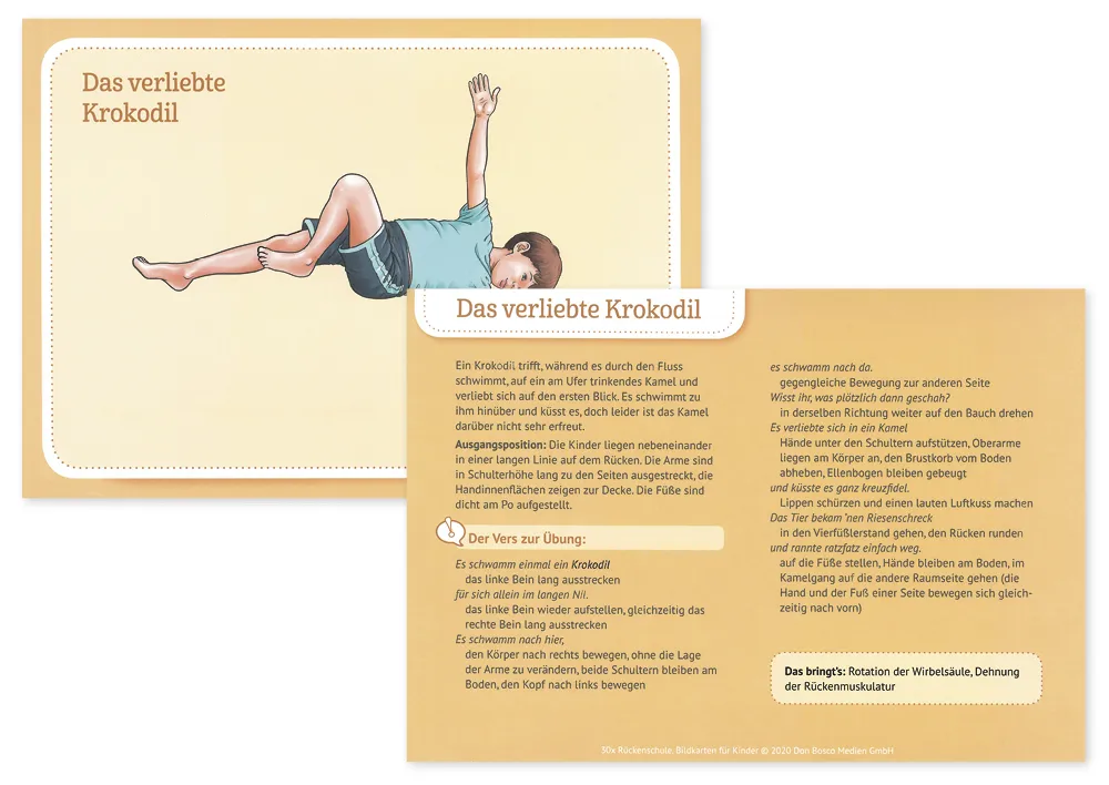Karten-Set "30x Rückenschule Bildkarten für Kinder"