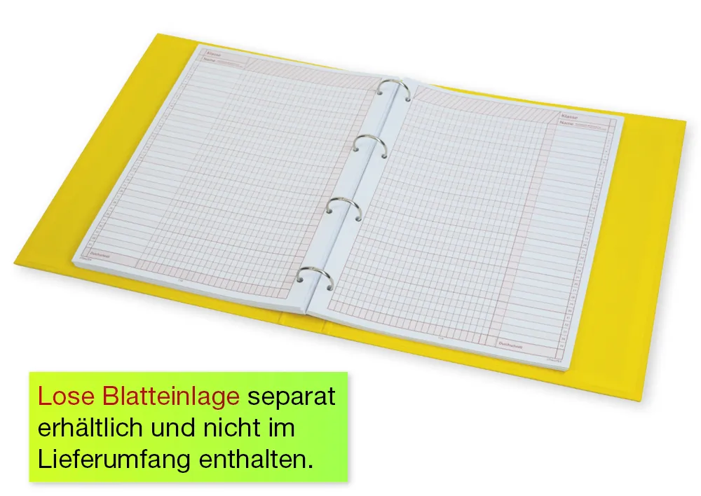 Ringband-ordner voor losse bladen A4-Plus, geel