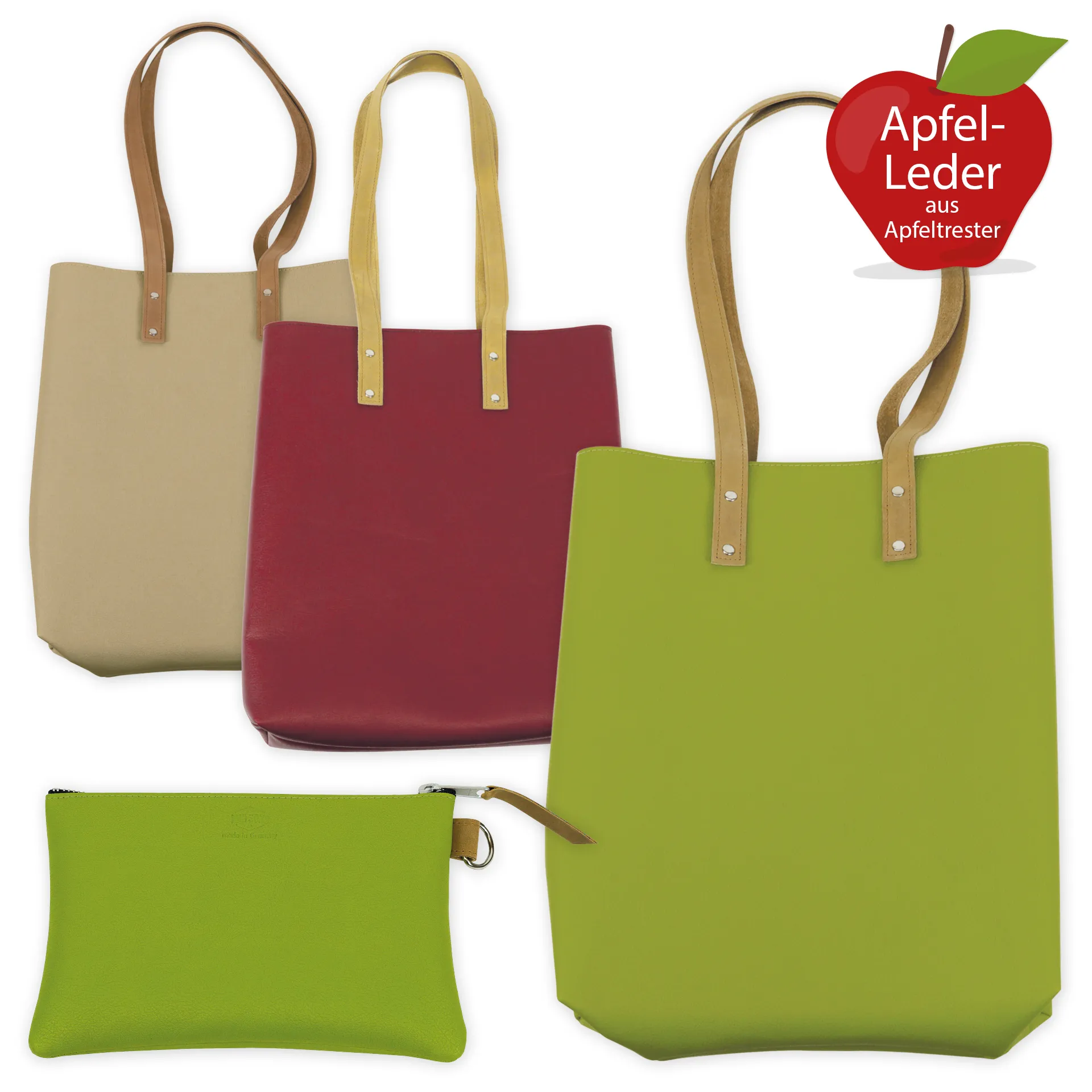 Bolso de hombro "Mali" de cuero de manzana