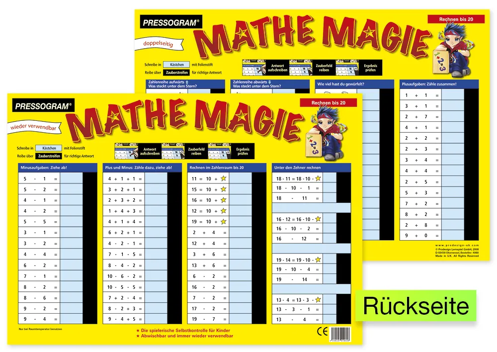 TimeTEX Zaubertafel "Mathematik" Rechnen bis 20