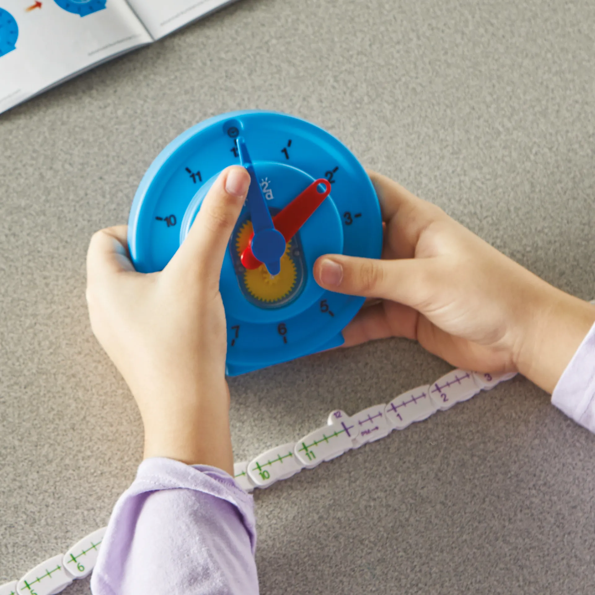 Leerlingklok met getallenlijn, 11 cm  ø