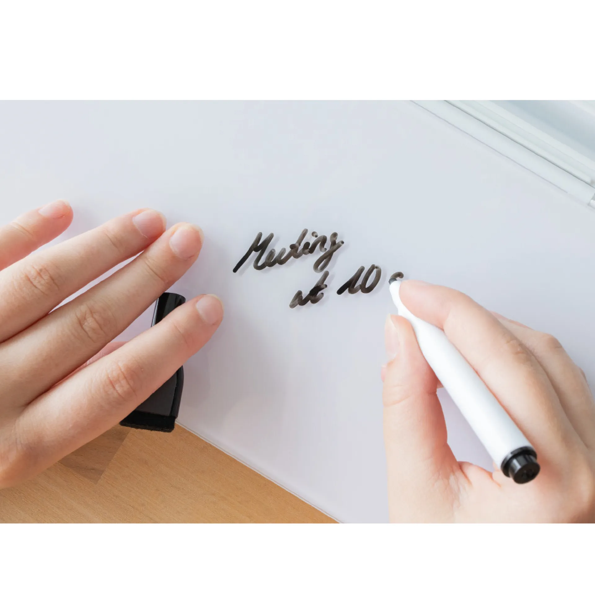 Tisch-Organizer mit beschriftbarer Glasoberfläche, weiß