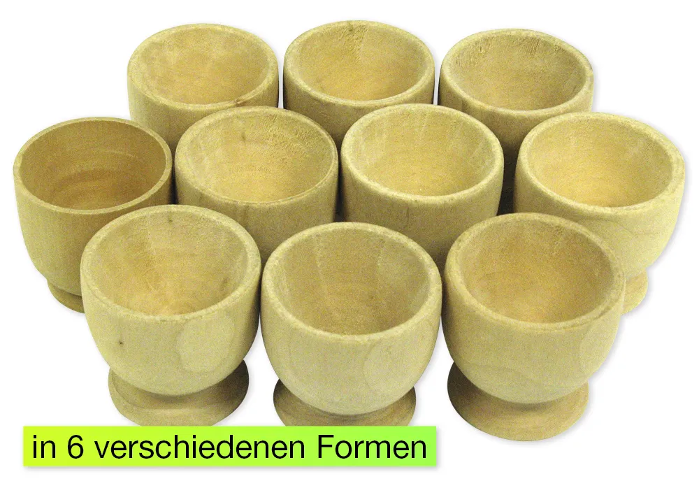Eierbecher aus Holz, 10-tlg.