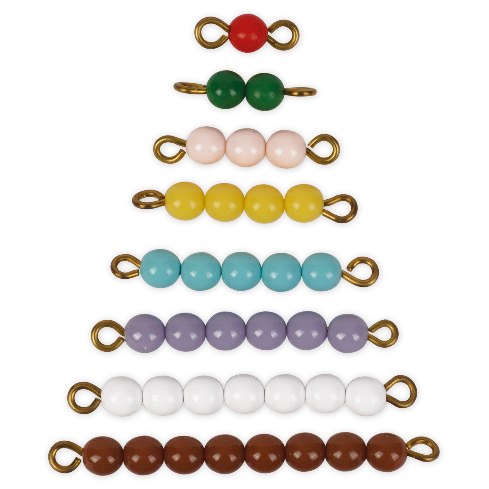 TimeTEX Set Farbige Perlentreppe 1-9 mit Tablett "Montessori Premium"