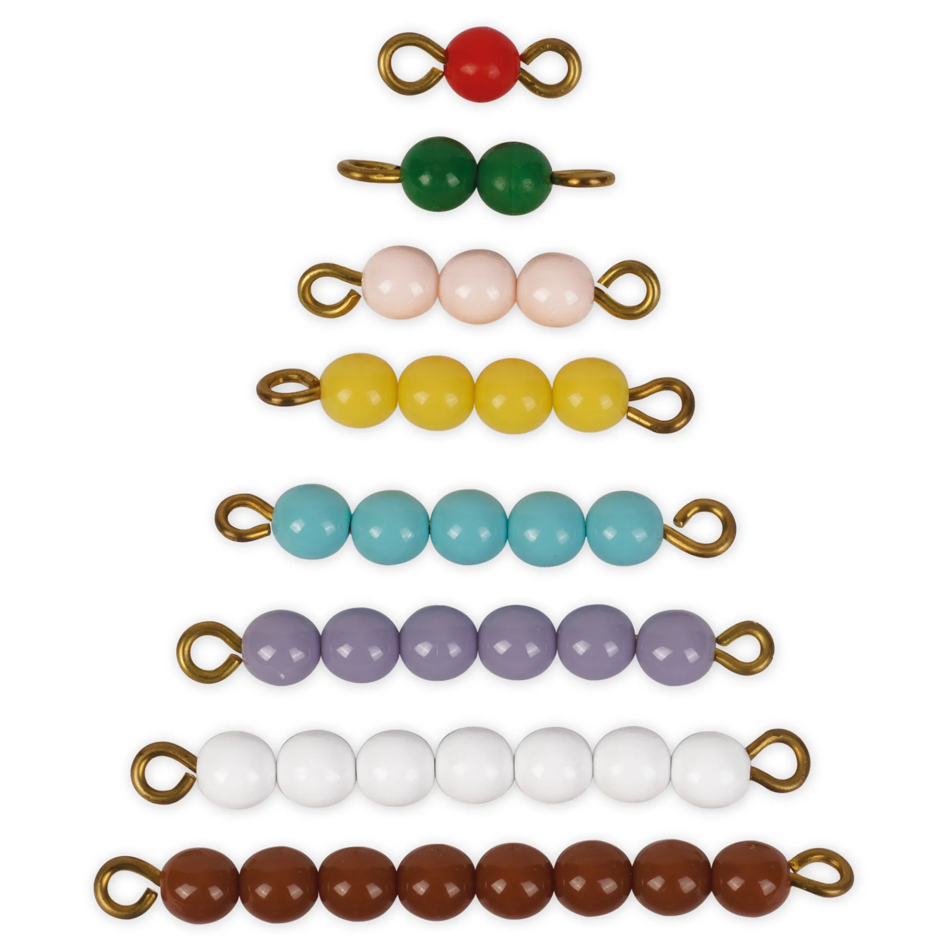 TimeTEX Set Farbige Perlentreppe 1-9 mit Tablett "Montessori Premium"
