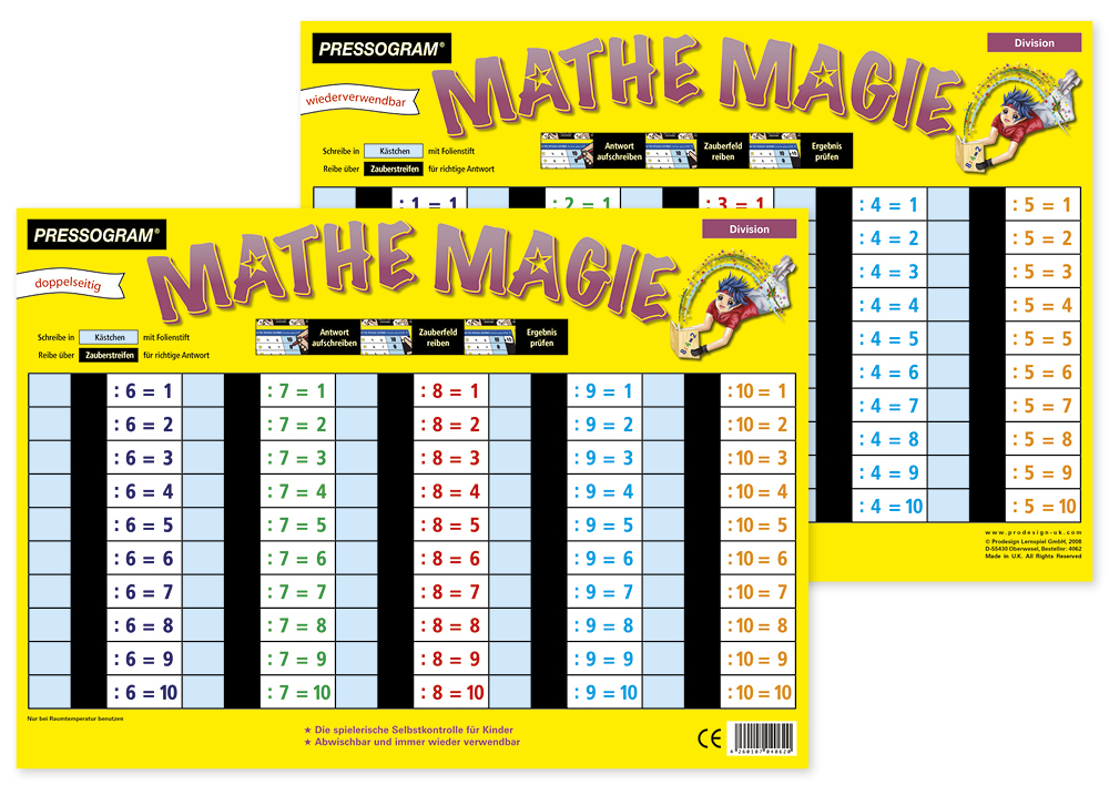 TimeTEX Zaubertafel "Mathematik" Division Ergebnis
