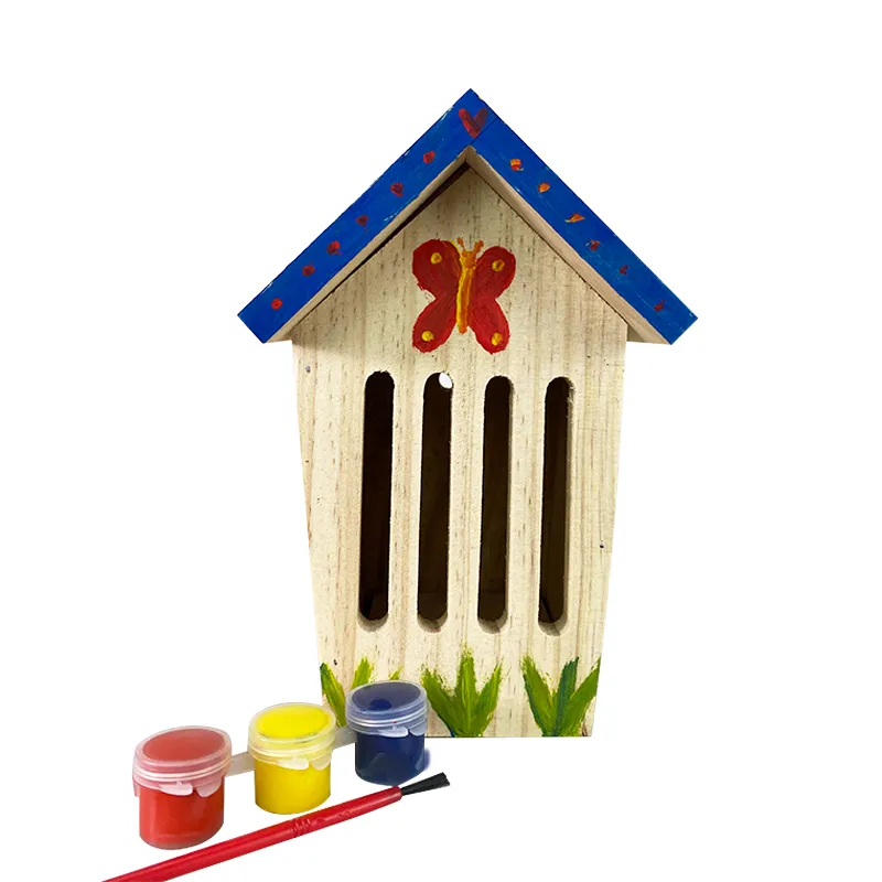 Schmetterlings-Haus zum Bemalen, aus Holz, mit Farbe