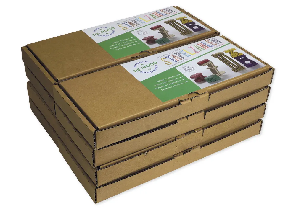 Klassensatz Stapel-Zahlen Montessori-Farben, 8-tlg., in Stapel-Box "Montessori Premium"