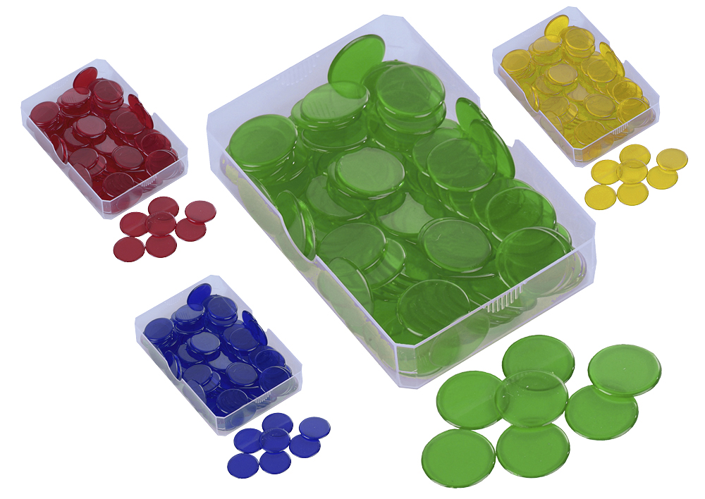 TimeTEX Kunststoff Plättchen transparent, einfarbig, 100 Stück in Box