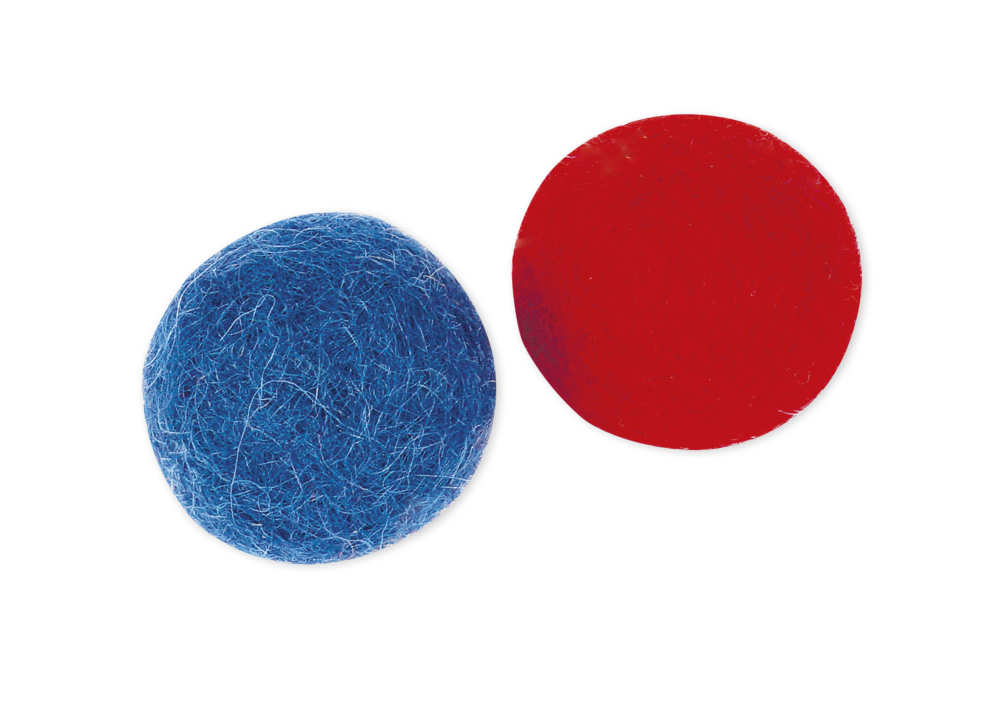 Filzkugeln rot/blau, 100-tlg.