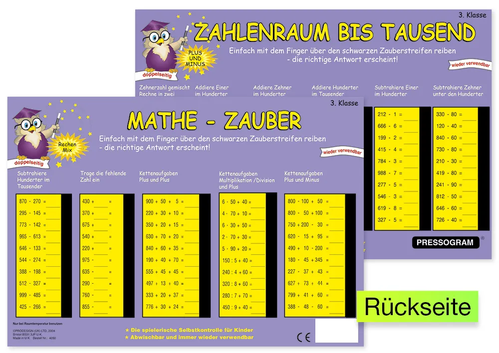 TimeTEX Zaubertafel "Mathematik" Zahlenraum bis 1000