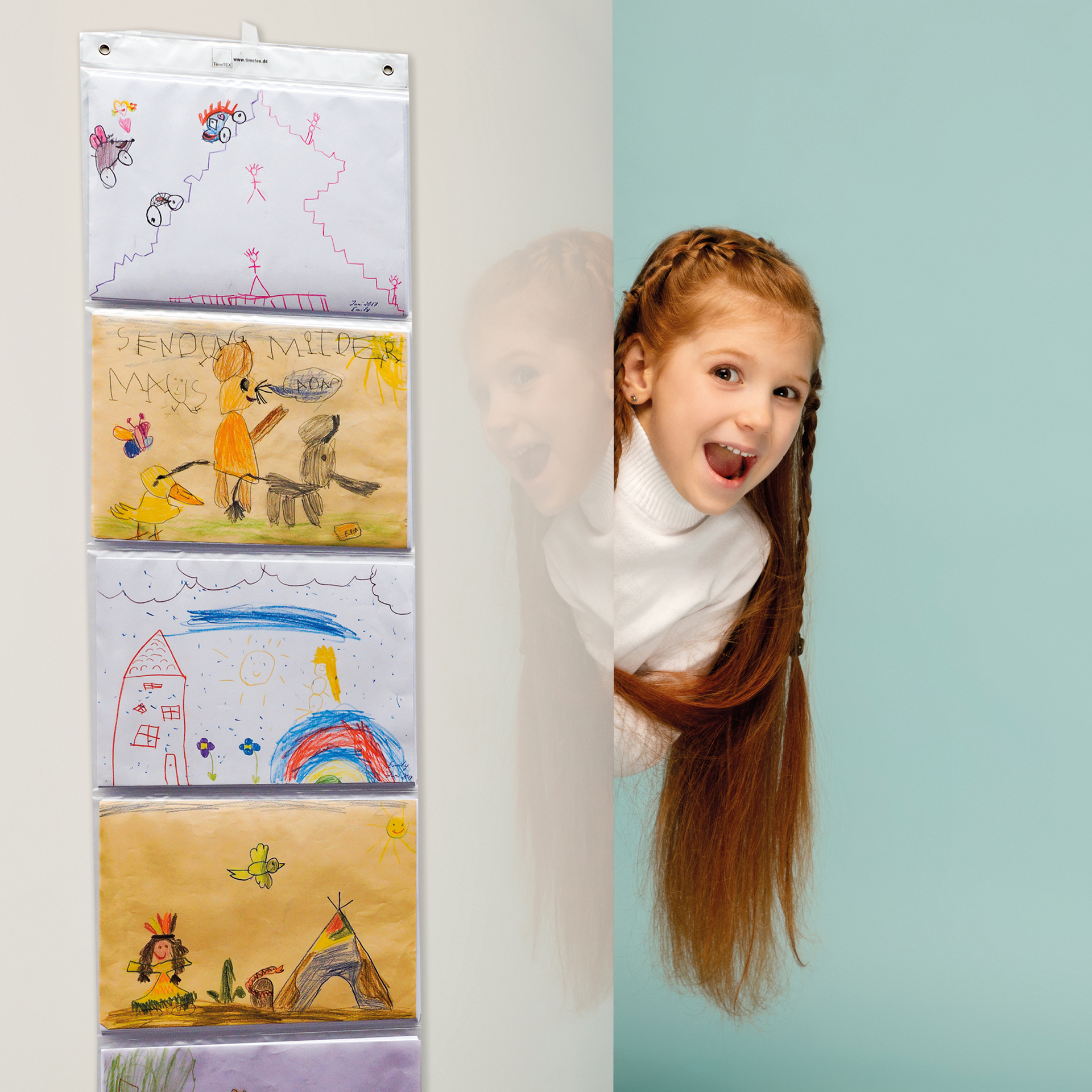 Wisząca torba z organizerem A4, 6 kieszeni w formacie poziomym, z haczykami