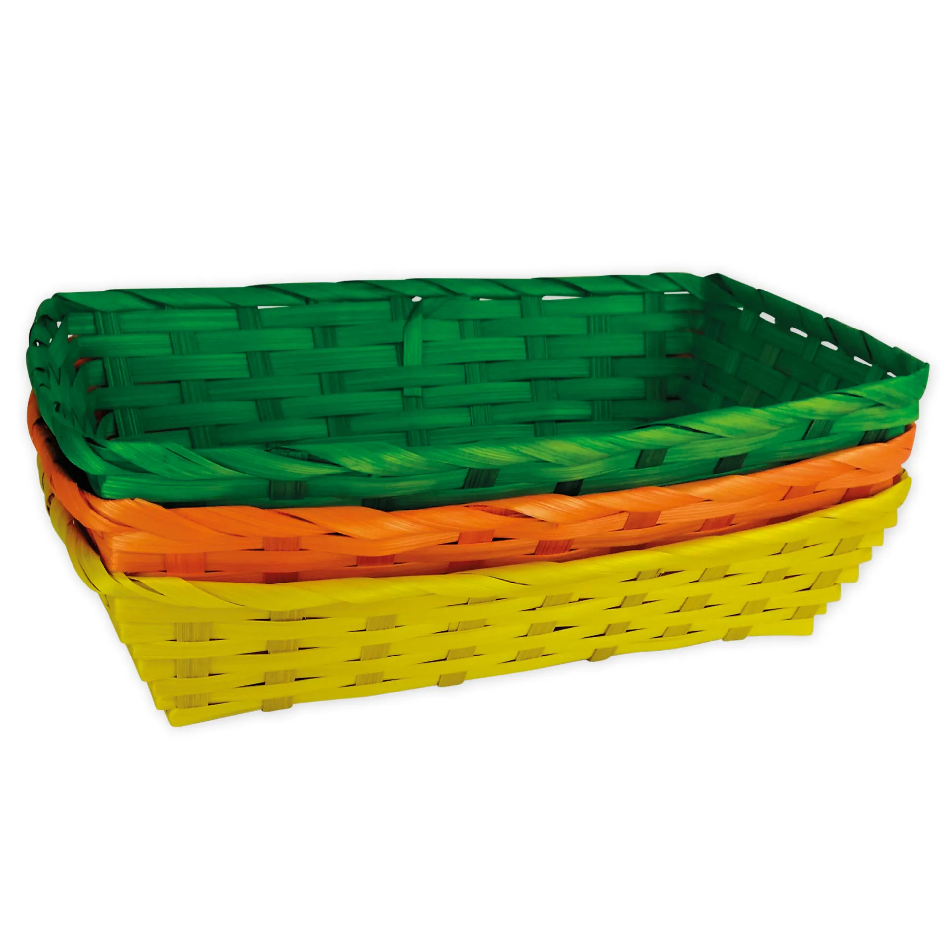 Set Material-Körbchen aus Bambus, farbig, 3-tlg.
