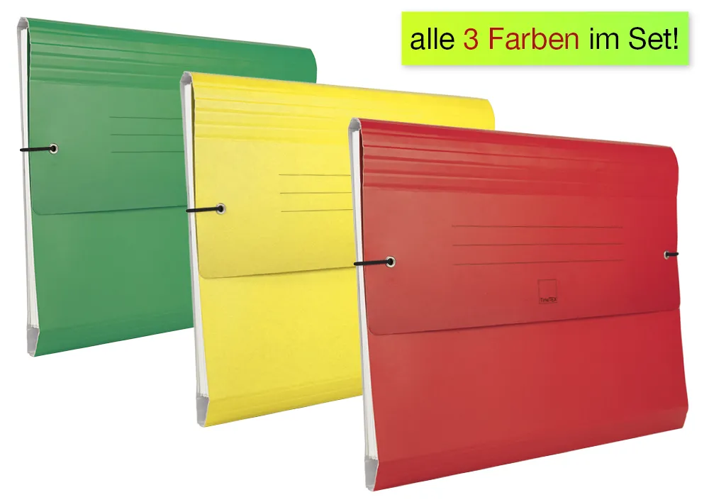 Set Fächermappe aus Pappe A4-Plus, 3-tlg. Set Fächermappe aus Pappe A4-Plus, 3-tlg.