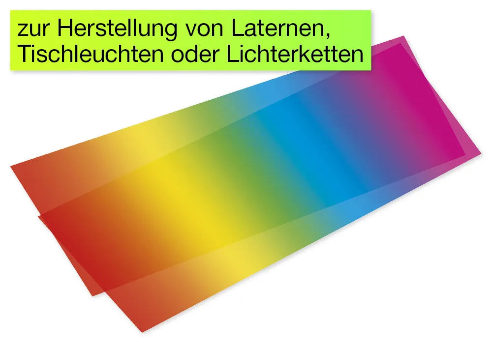 Regenbogen-Transparentpapier 22x51 cm, 25 Bogen