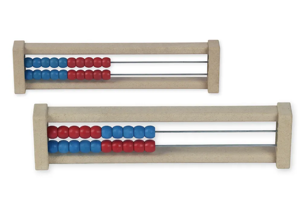 Beräkningsram för 20 nummerserie röd/blå, raka sidodelar