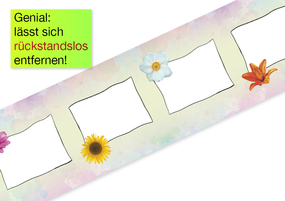 Deko-Band Reispapier 10 cm, selbstklebend + beschriftbar, 10m