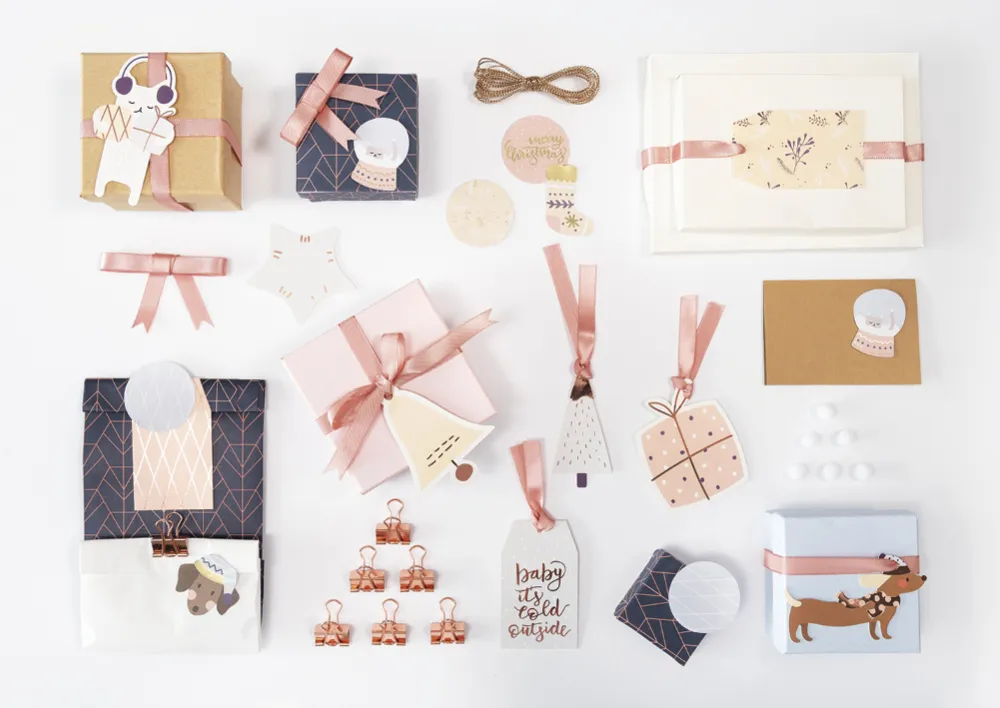Bastelset "Geschenkverzierung Pastel", 38-tlg.