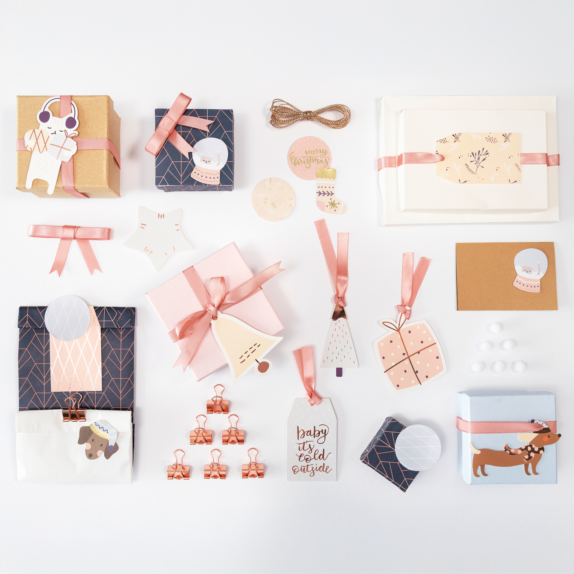 Bastelset "Geschenkverzierung Pastel", 38-tlg.